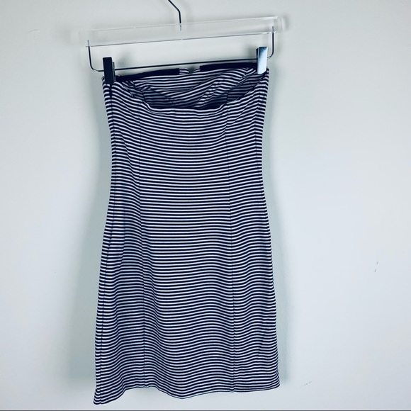 Club Monaco Strapless Striped Navy/White Mini Dress- size 2 - Picture 3 of 8